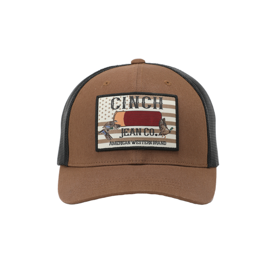 Cinch Men's Flexfit Logo Patch Brown Snapback Trucker Cap MCC0660638