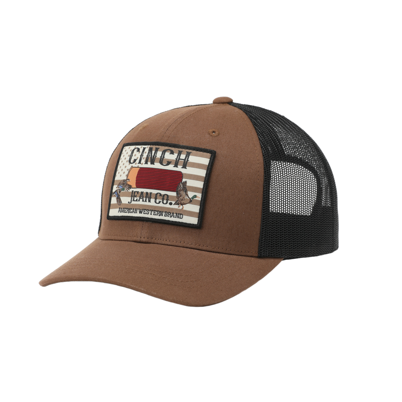 Cinch Men's Flexfit Logo Patch Brown Snapback Trucker Cap MCC0660638