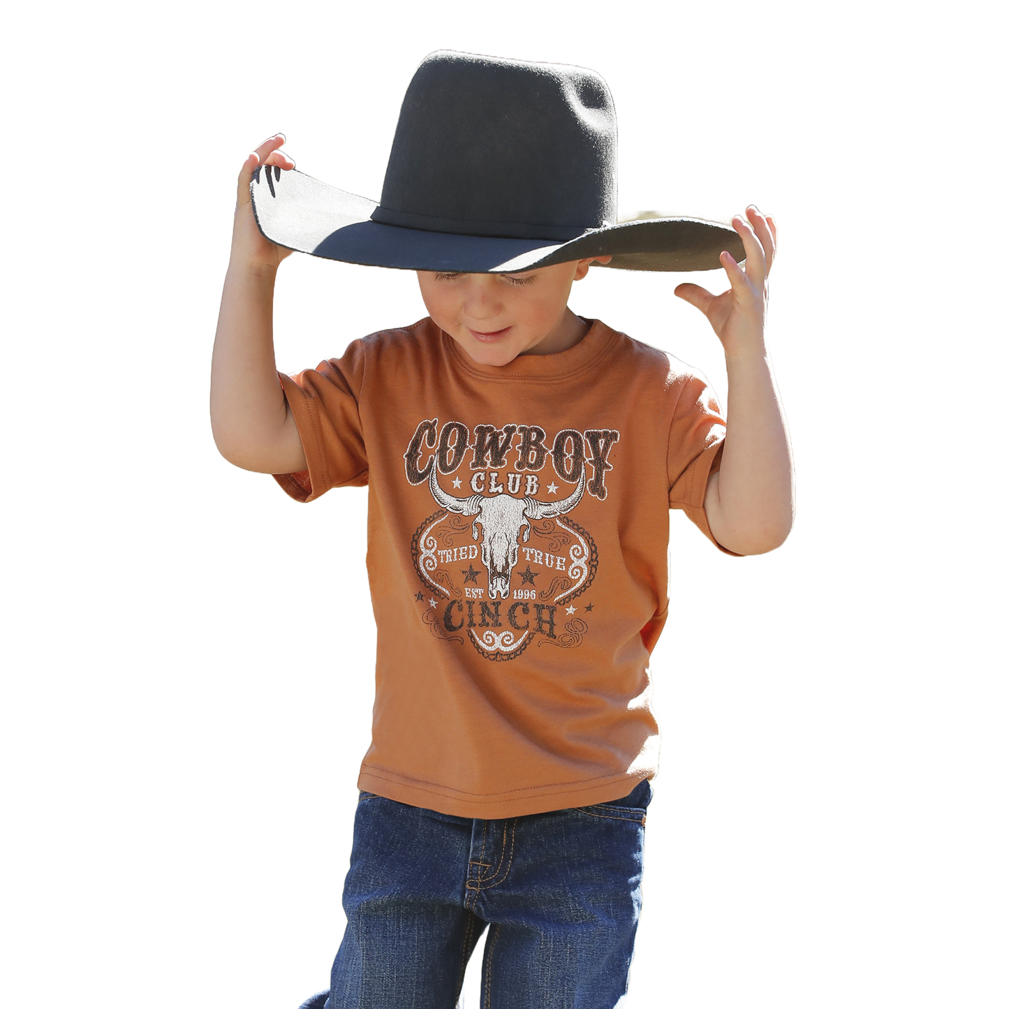 Cinch Youth Boy's Orange Gold Short Sleeve T-Shirt MTK7672058