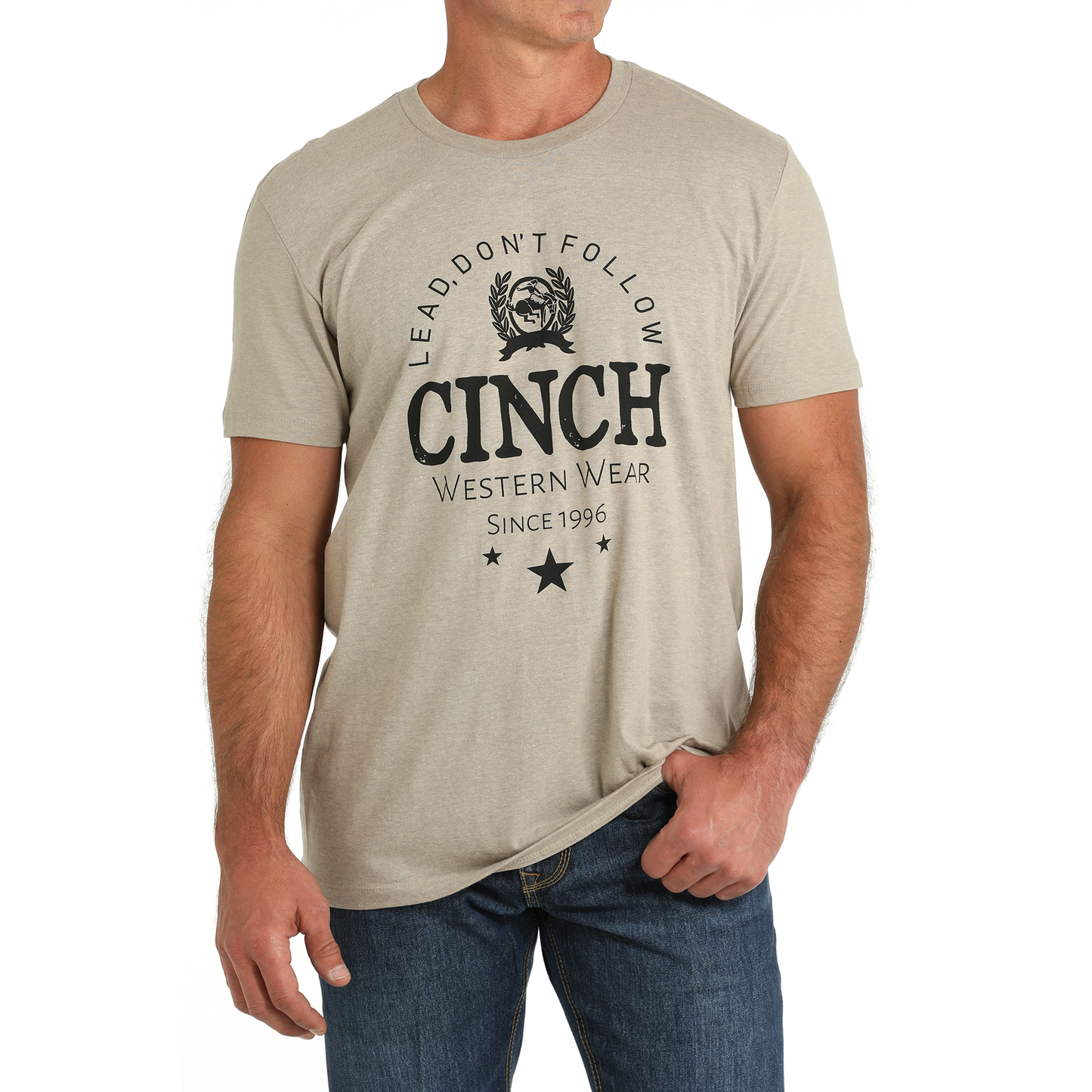 Cinch Men's Khaki Classic Logo T-Shirt MTT1690635