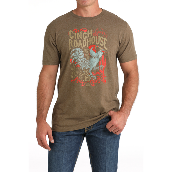 Cinch Men's Roadhouse Rooster Graphic Brown T-Shirt MTT1690638