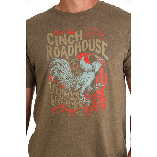 Cinch Men's Roadhouse Rooster Graphic Brown T-Shirt MTT1690638