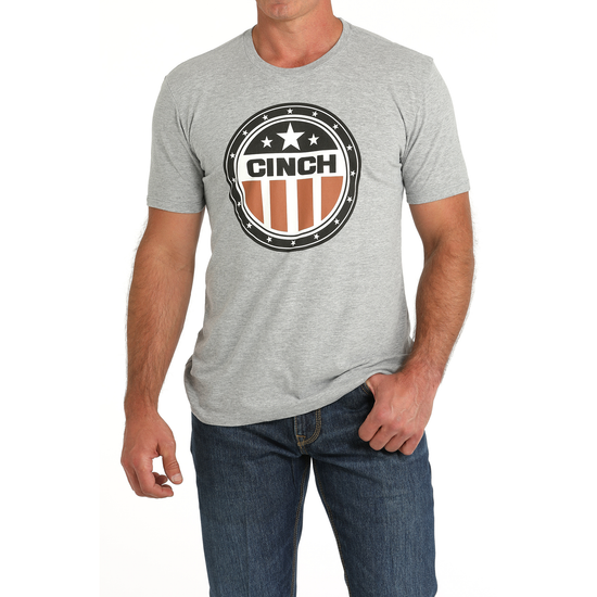 Cinch Men's Heather Grey Logo Graphic Short Sleeve T-Shirt MTT1690647