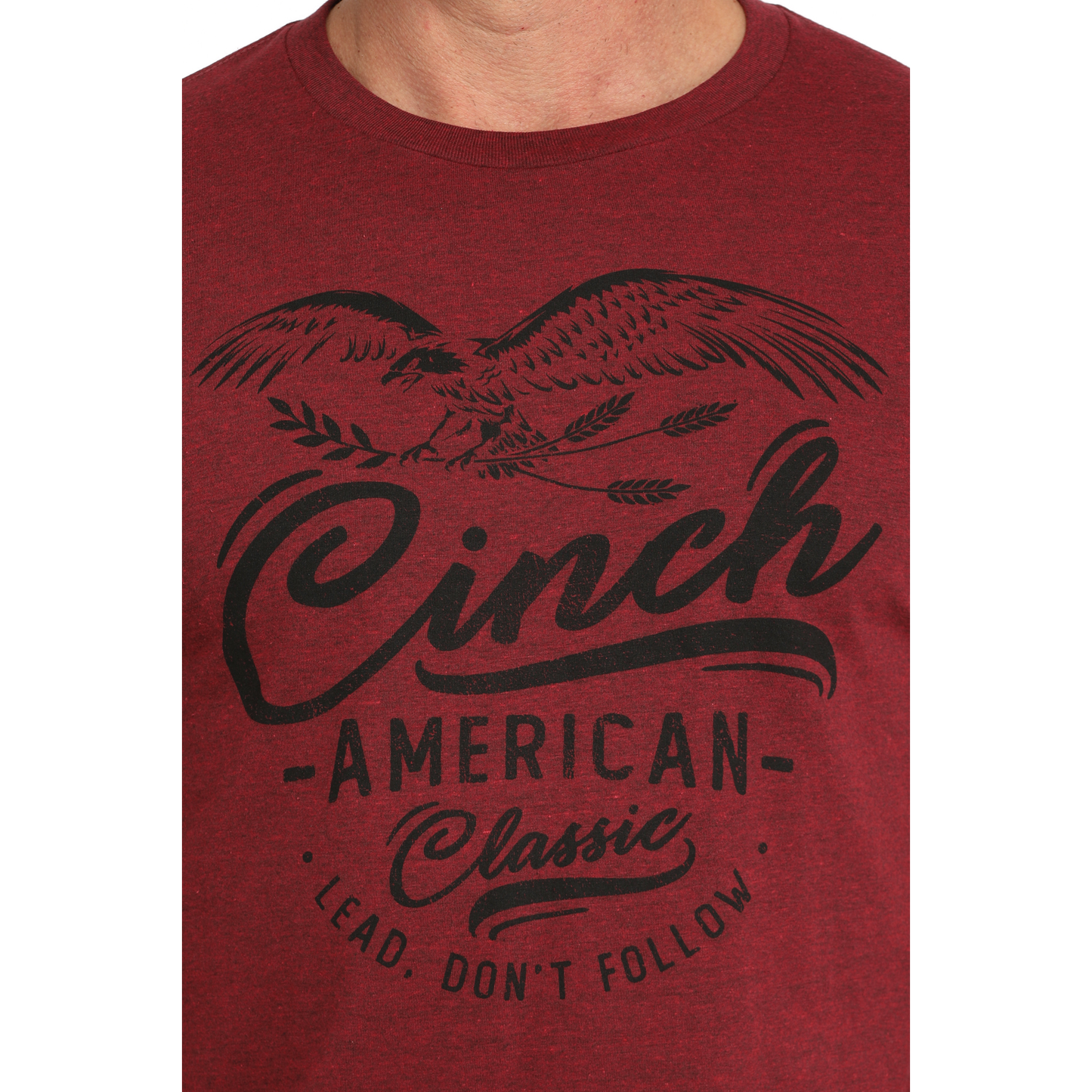 Cinch Men's Logo American Classic Heather Red T-Shirt MTT1690649