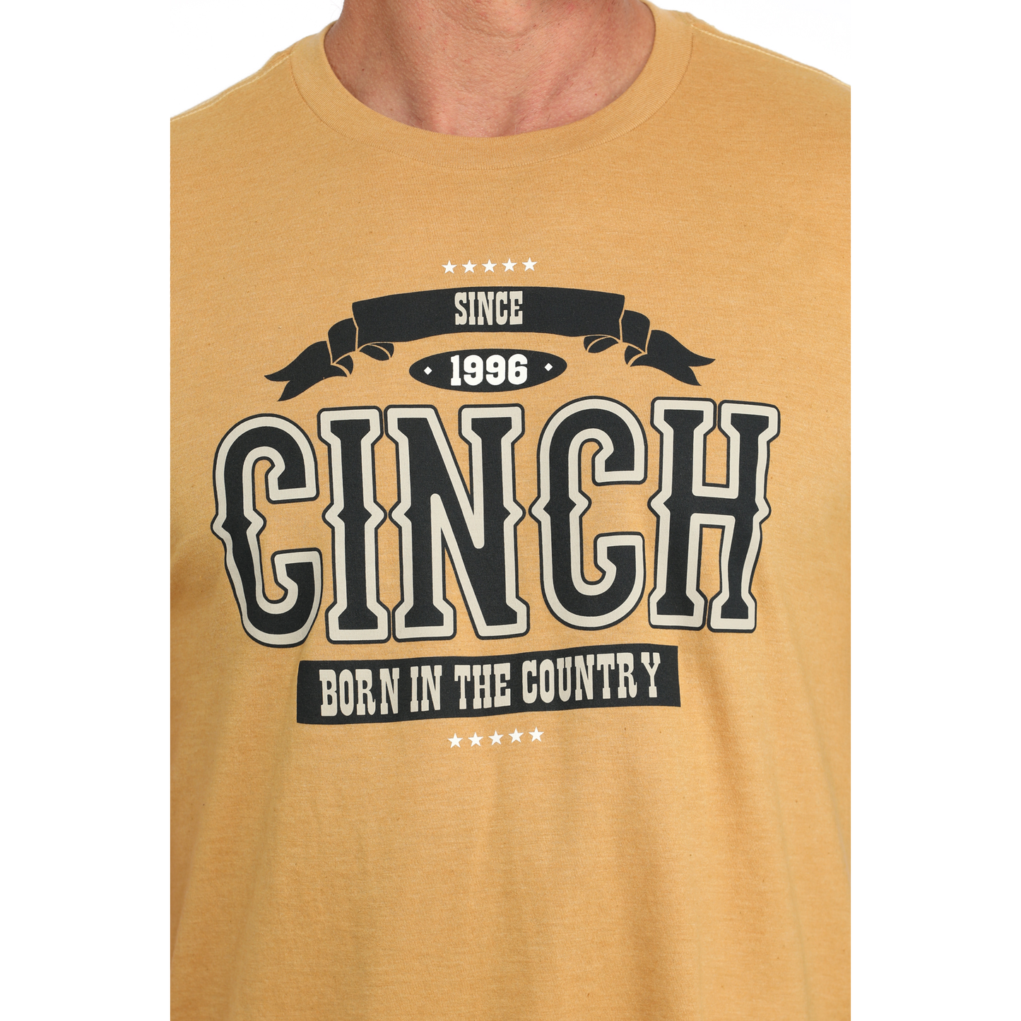 Cinch Men's Born In The Country Solid Gold Graphic T-Shirt MTT1690652