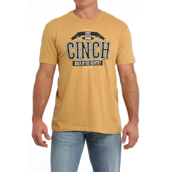 Cinch Men's Born In The Country Solid Gold Graphic T-Shirt MTT1690652