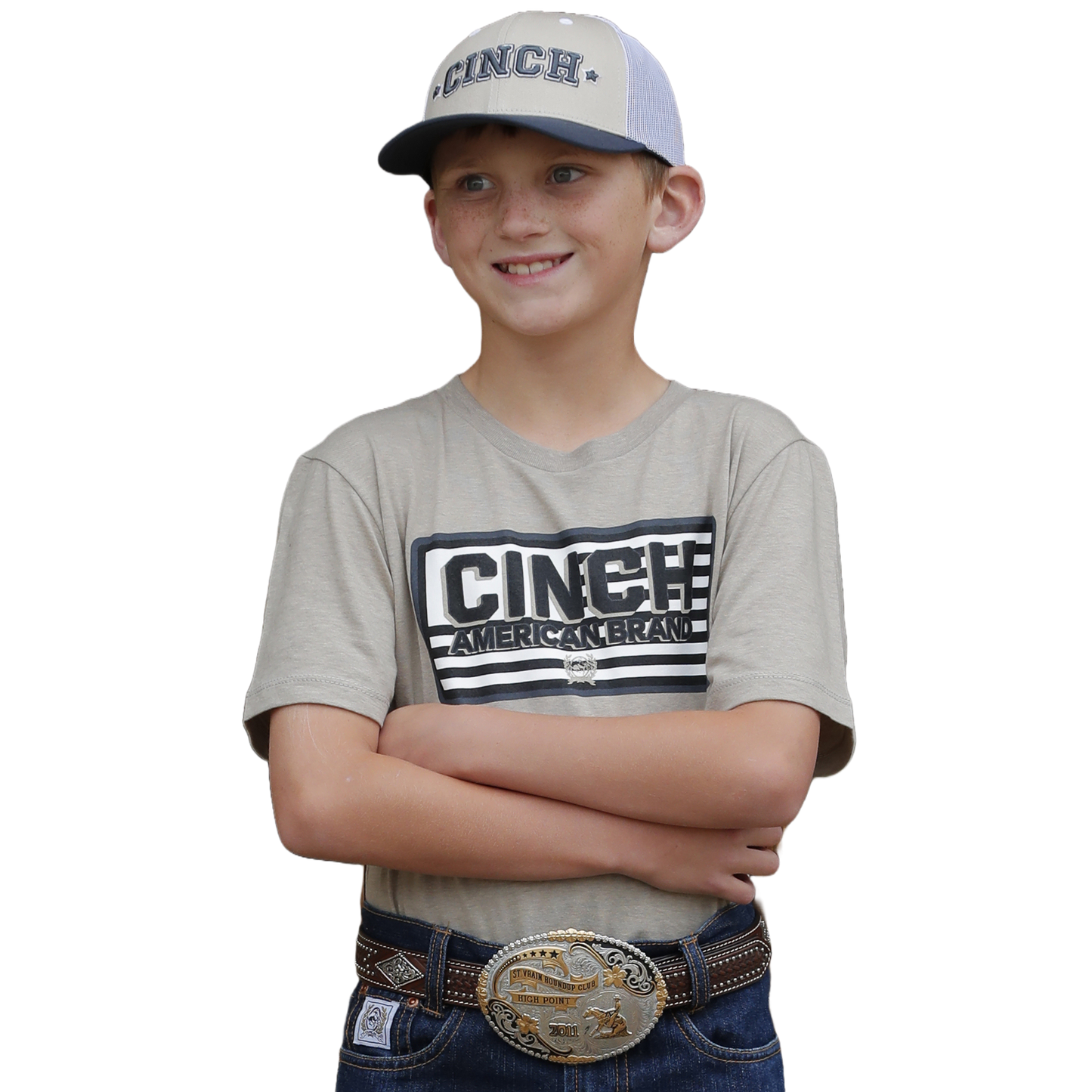 Cinch Youth Boy's American Brand Khaki T-Shirt MTT7670147