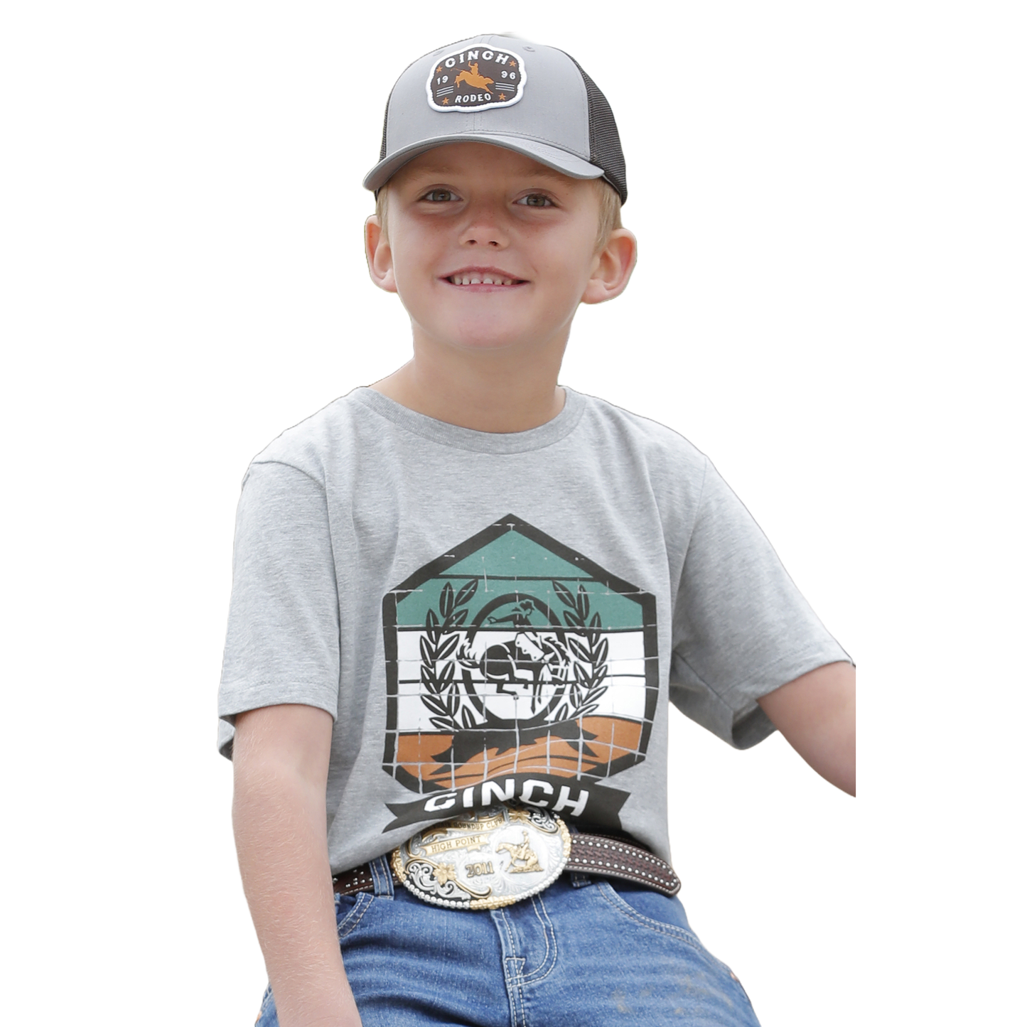 Cinch Youth Boy's Grey Graphic Short Sleeve T-Shirt MTT7670150