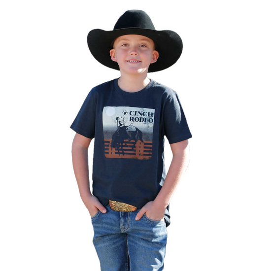 Cinch Youth Boy's Cinch Rodeo Navy Graphic T-Shirt MTT7670154