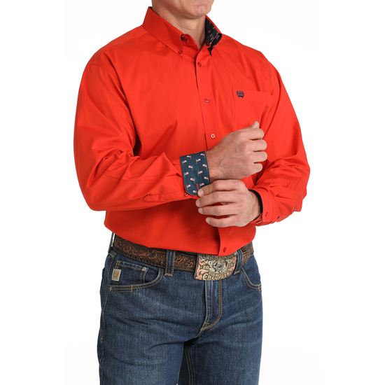 Cinch Men's Solid Red Button Down Shirt MTW1105805