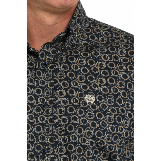 Cinch Men's Navy Lasso Print Button Down Shirt MTW1105854