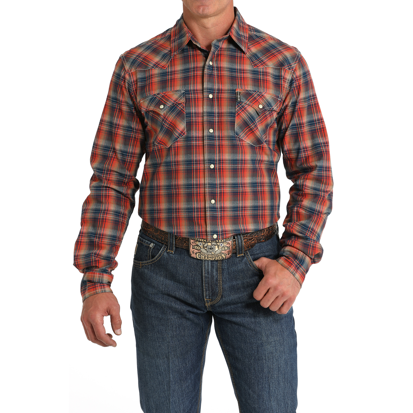 Cinch Men's Plaid Modern Fit Snap Front Shirt MTW1303079