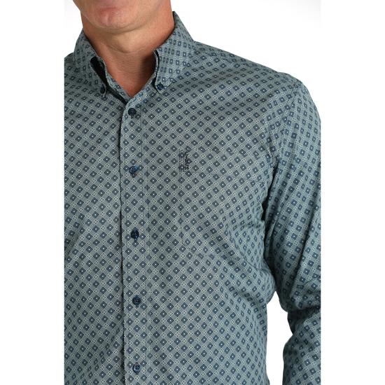 Cinch Men's Geometric Print Modern Fit Button Down Shirt MTW1347112