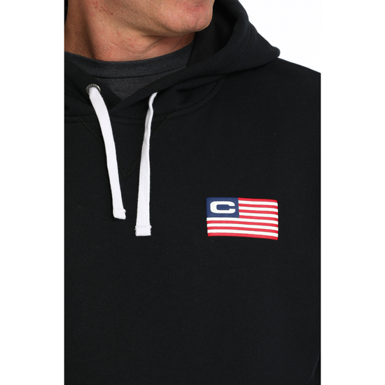 Cinch Men's Throwback Varsity 3D Logo Black Pullover Hoodie MWK1185023