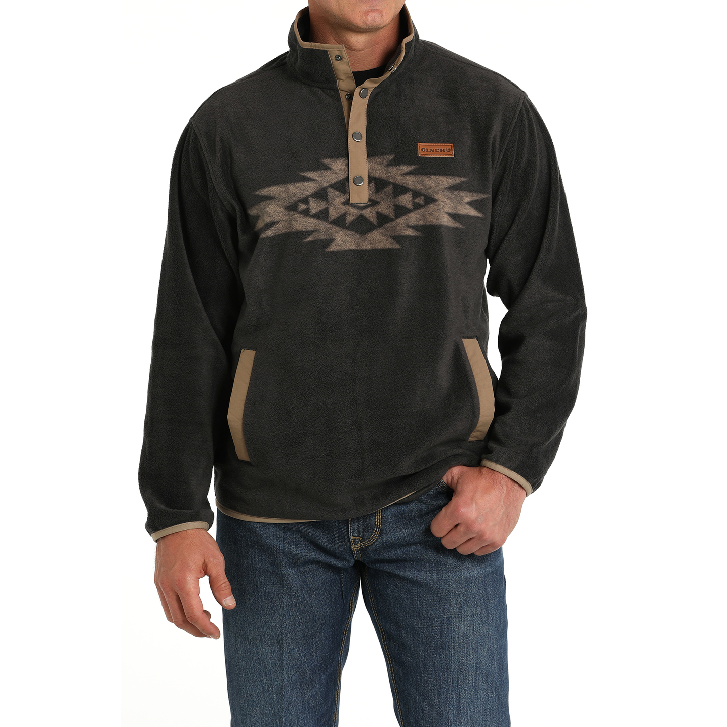 Cinch Men's Charcoal Polar Fleece Pullover MWK1912001