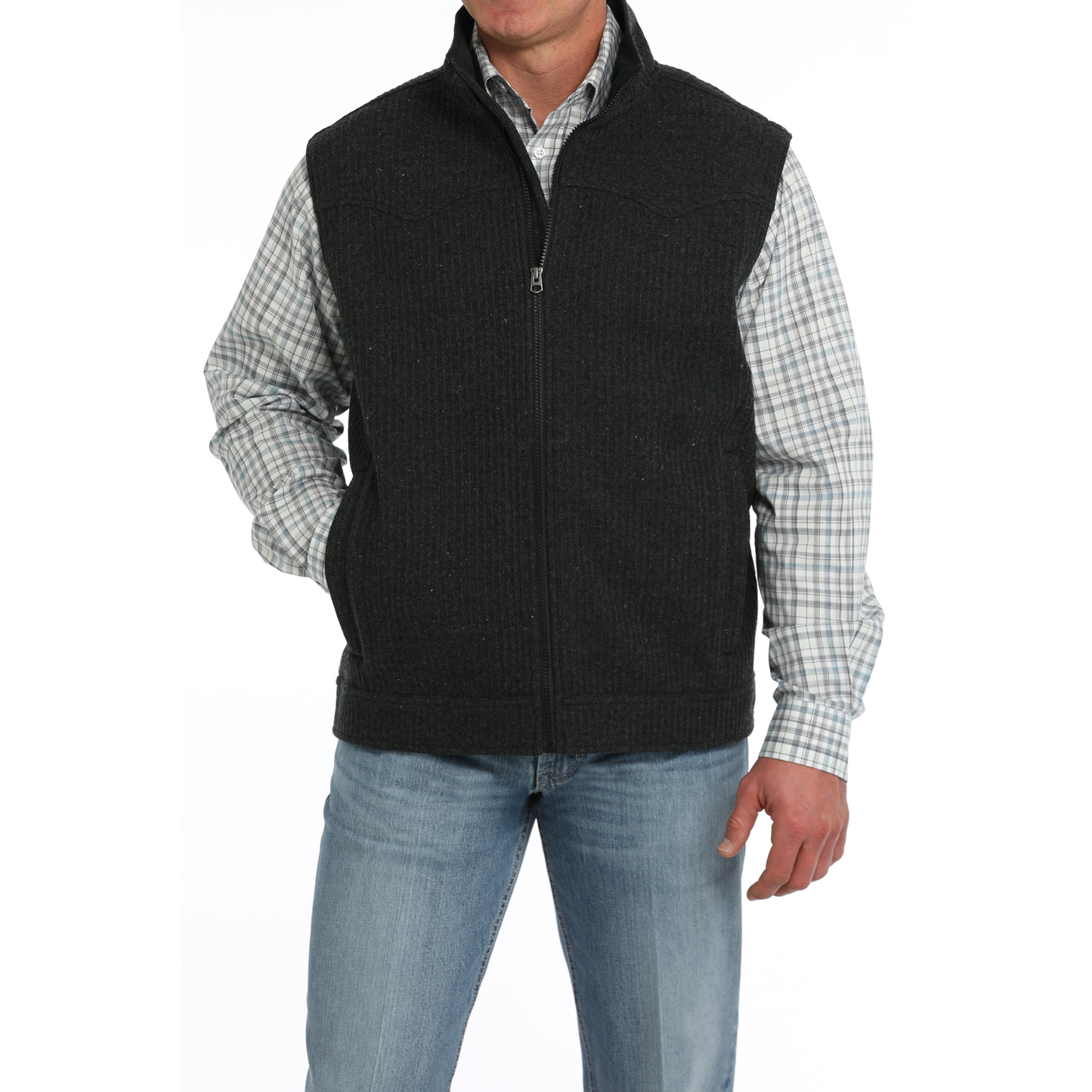 Cinch Men's Bonded Black Wooly Vest MWV1909001