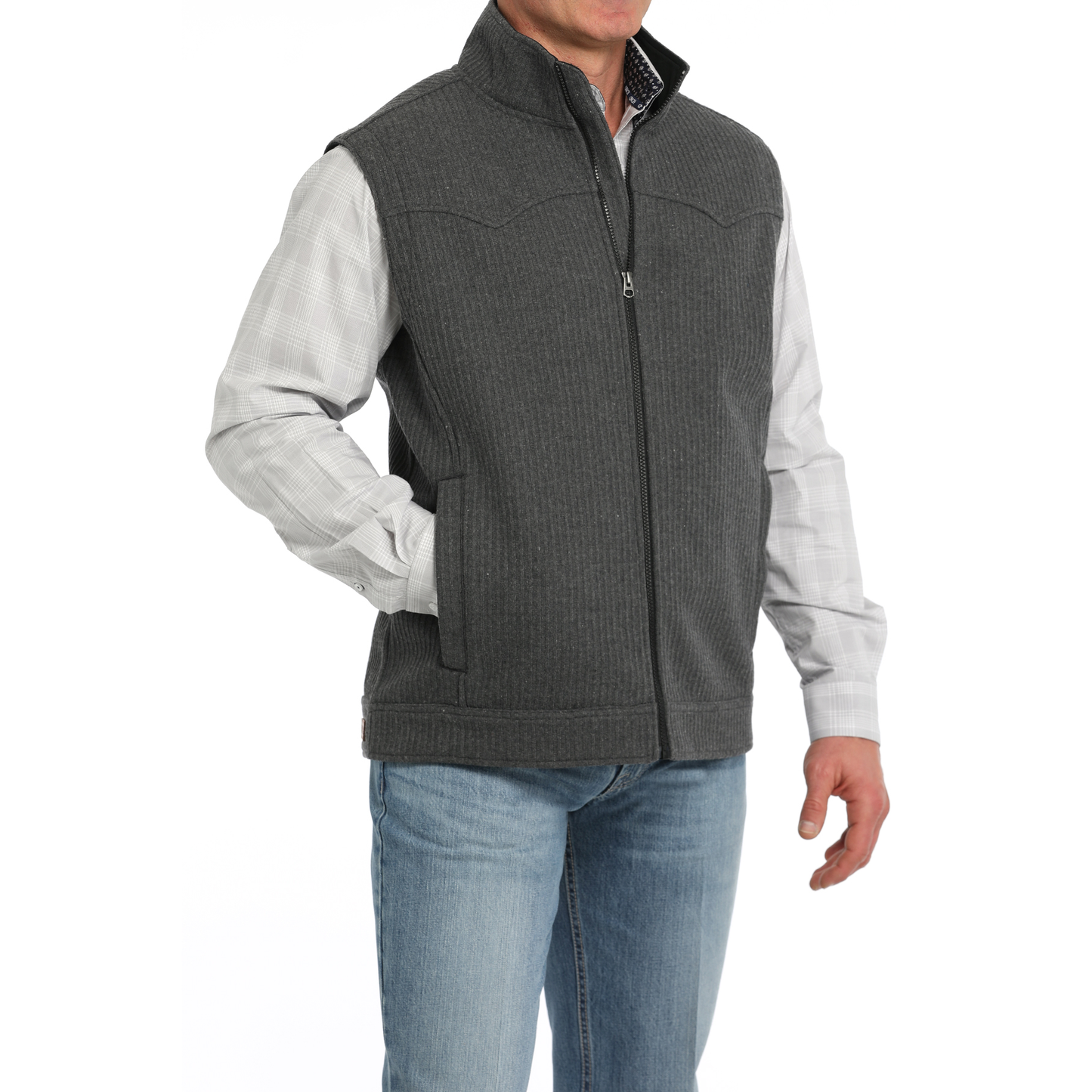 Cinch Men's Bonded Charcoal Wooly Vest MWV1909002