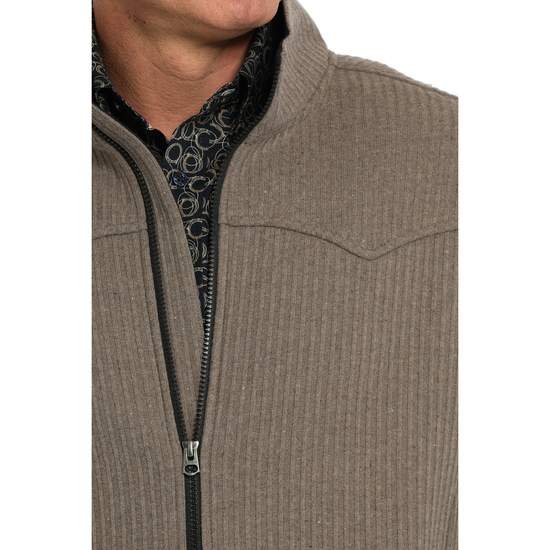 Cinch Men's Bonded Khaki Brown Wool Bonded Vest MWV1909003