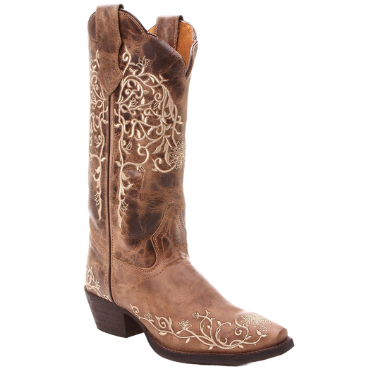 Laredo Ladies Jasmine Taupe Flower Embroidered Boots 52177 – Wild West ...