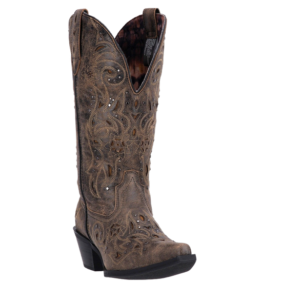 Laredo Ladies Vanessa Black/Tan Studded Western Boots 52050 – Wild West ...