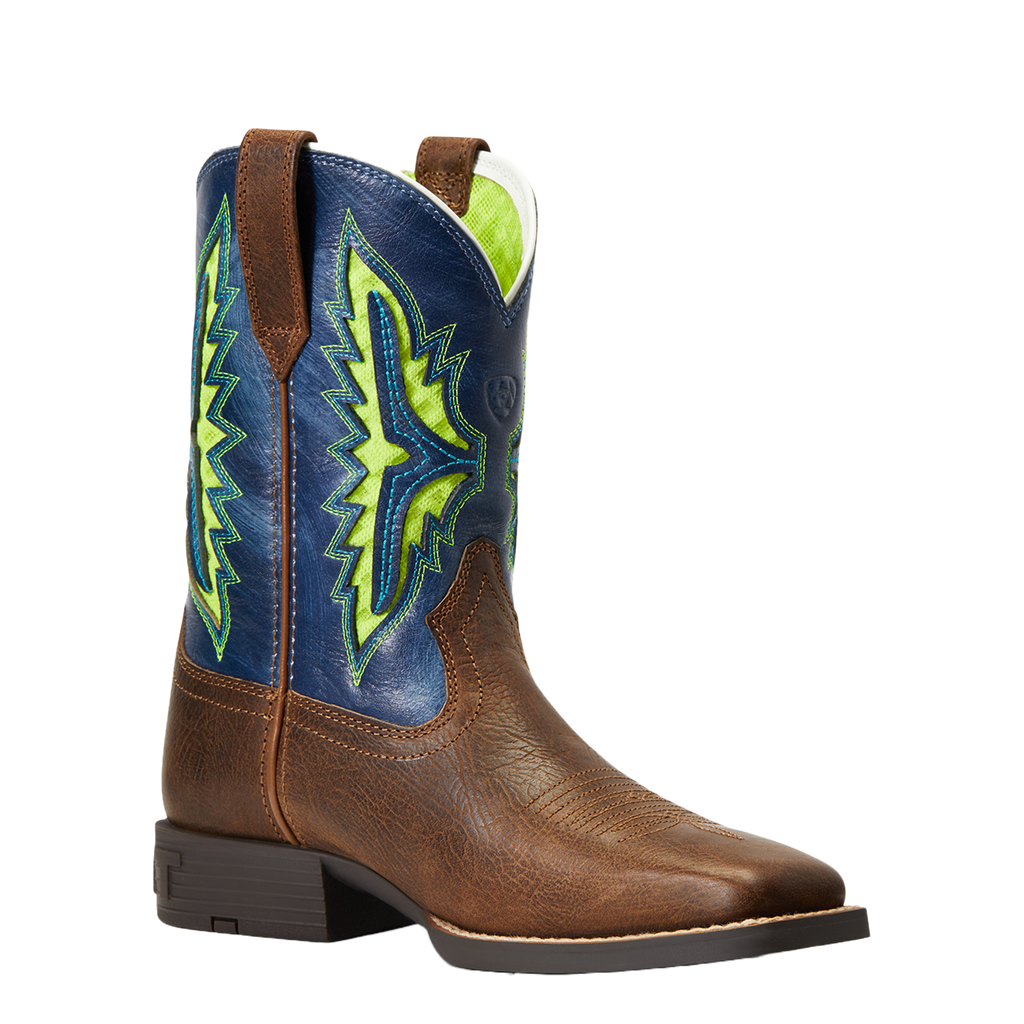 Ariat Kids 4LR Zealous Western Boot hot Teal / Green Suede Brown 9 1/2 Little Kid