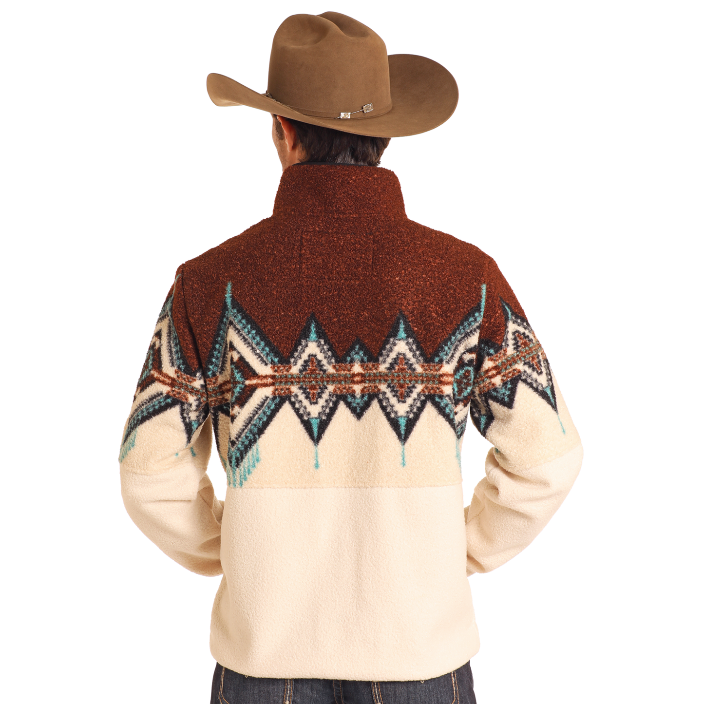 Powder River Outfitters Men's Border Berber Dark Brown Pullover DM91C04069