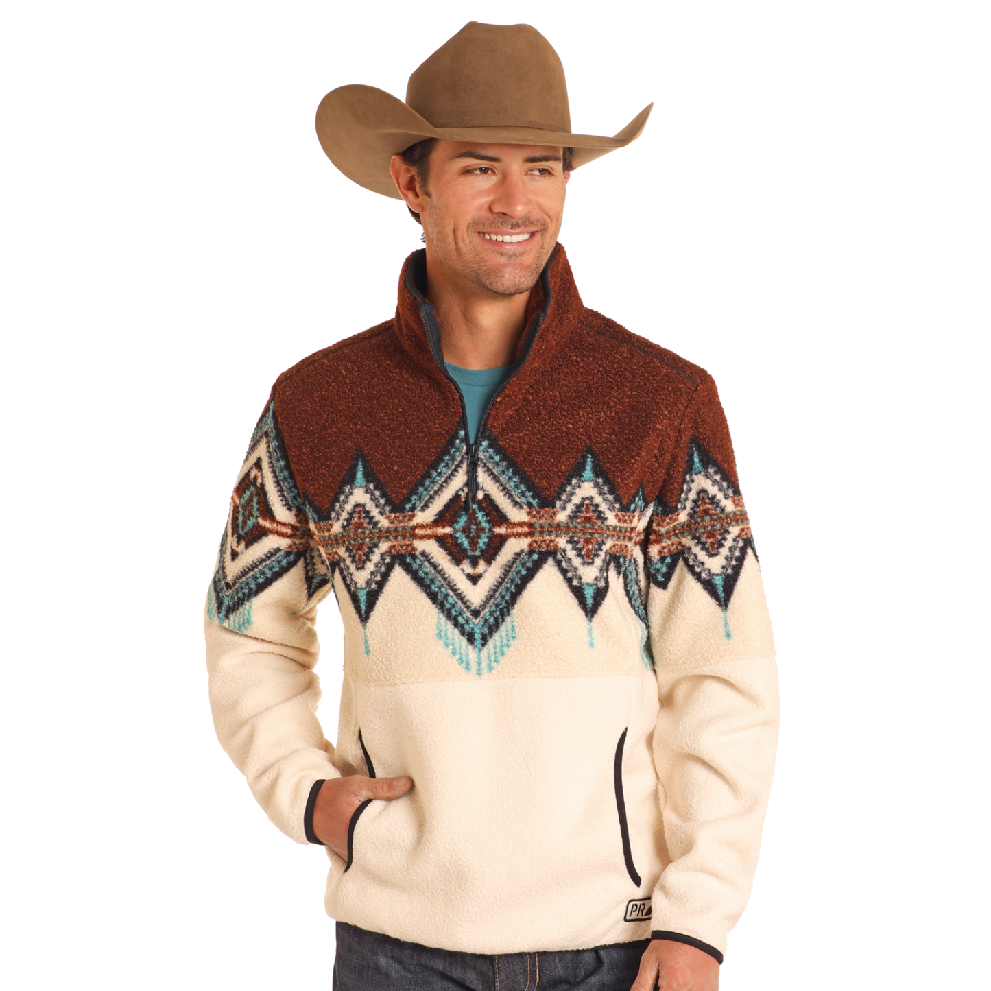 Powder River Outfitters Men's Border Berber Dark Brown Pullover DM91C04069