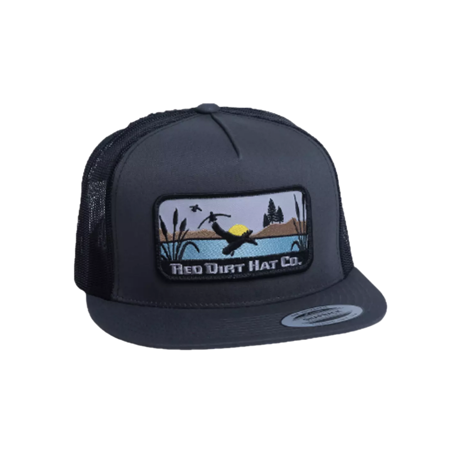 Red Dirt Hat Co. Ducks Graphic Black Western Trucker Cap RDHC-116