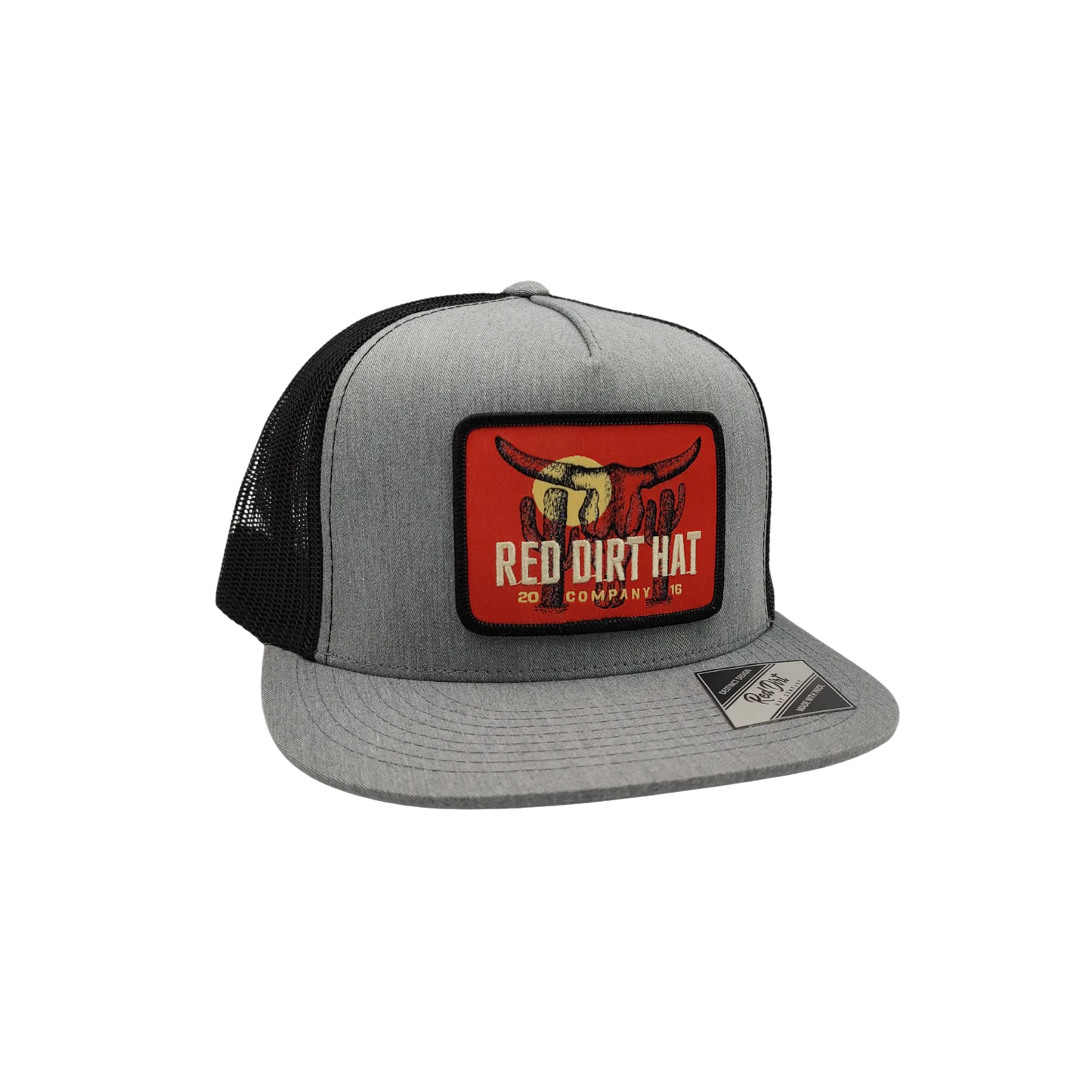 Red Dirt Hat Co. Boone Graphic Heather Grey Western Trucker Cap RDHC-423