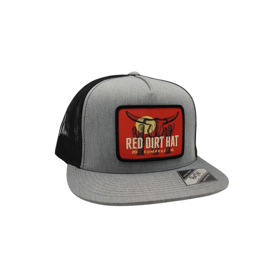 Red Dirt Hat Co. Boone Graphic Heather Grey Western Trucker Cap RDHC-423