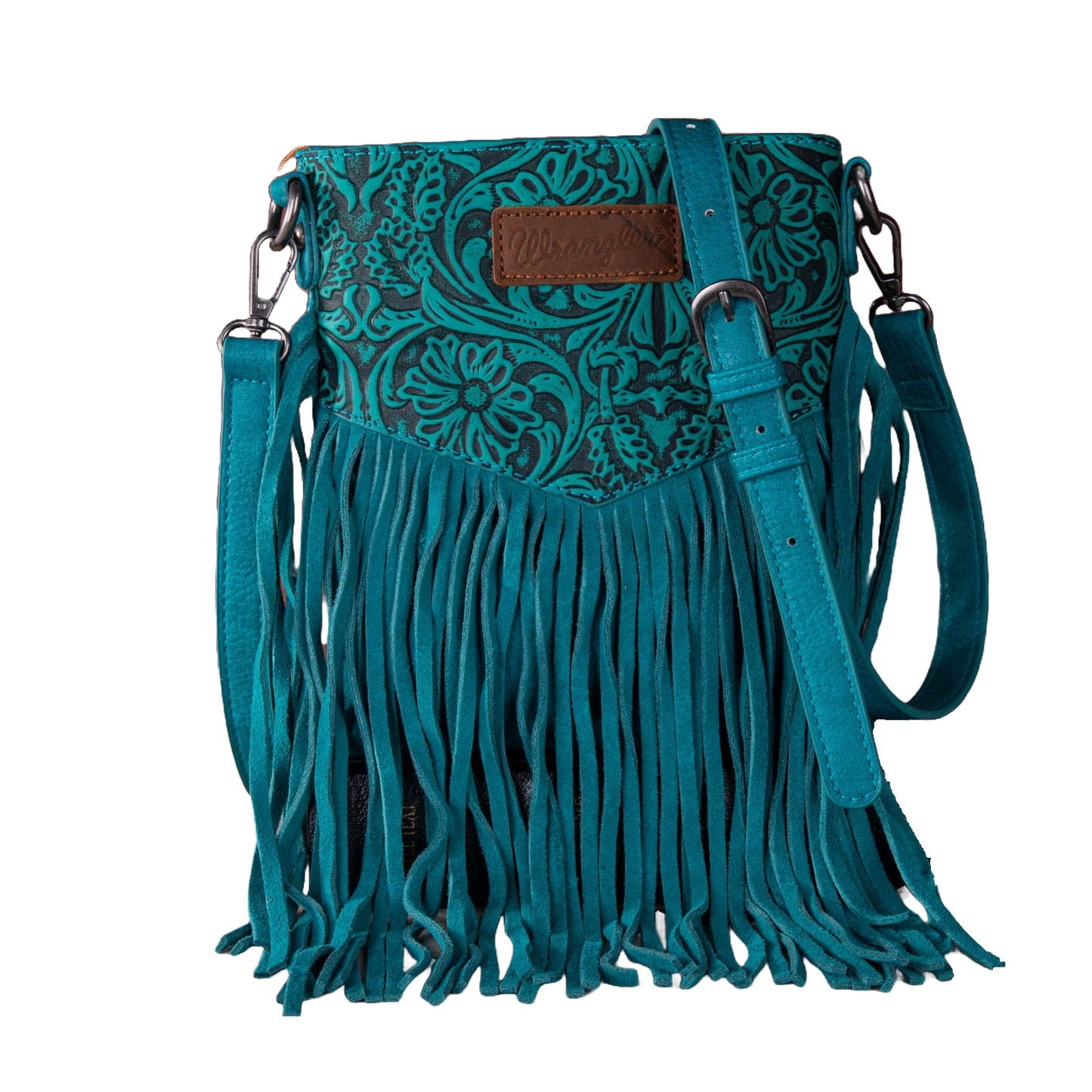 Wrangler Ladies Vintage Floral Embossed Turquoise Crossbody Bag WG63-G8360ATQ