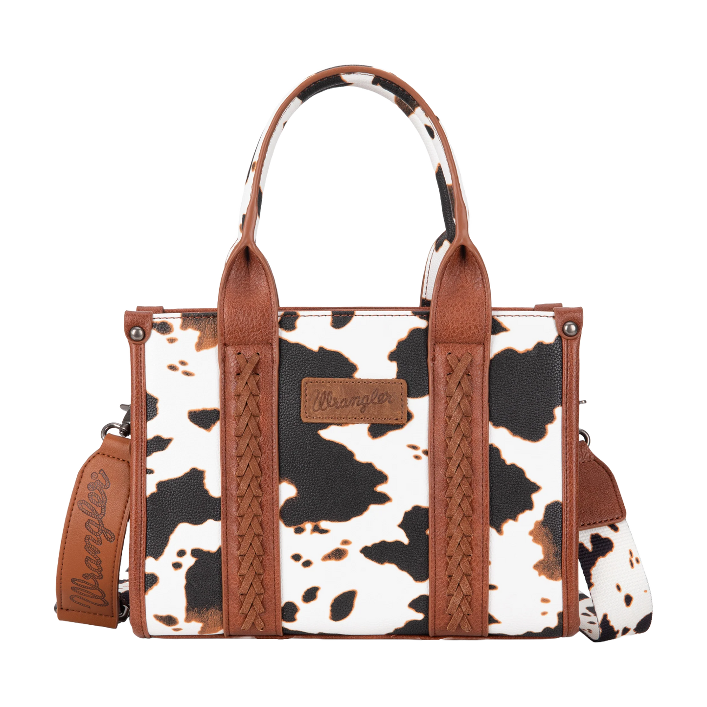 Wrangler Ladies Cow Print Concealed Carry Brown Tote Bag WG133-8120SBR