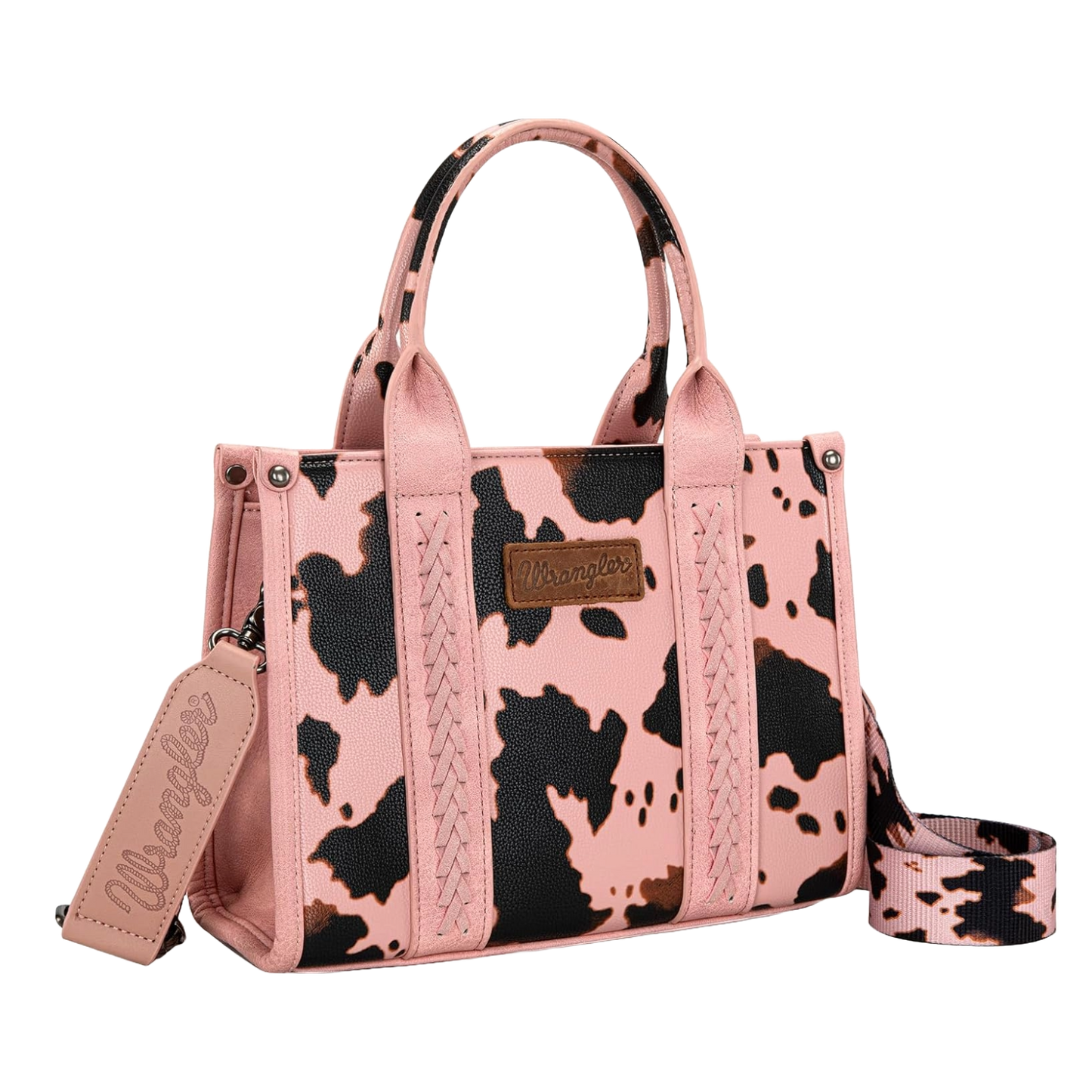 Wrangler Ladies Cow Print Concealed Carry Pink Tote Bag WG133-8120SPK
