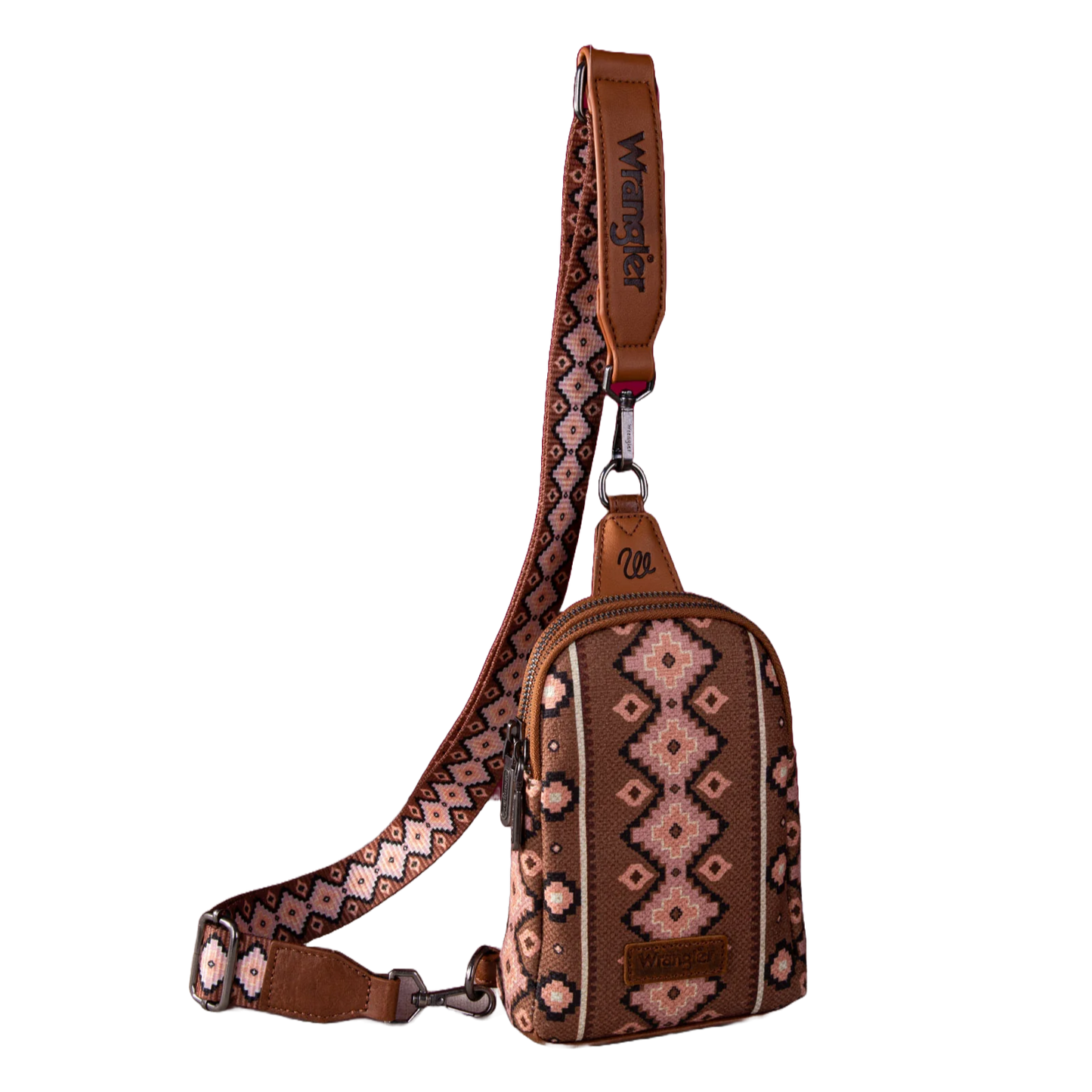 Wrangler Ladies Aztec Dark Brown Sling Crossbody Bag WG2205-210DBR