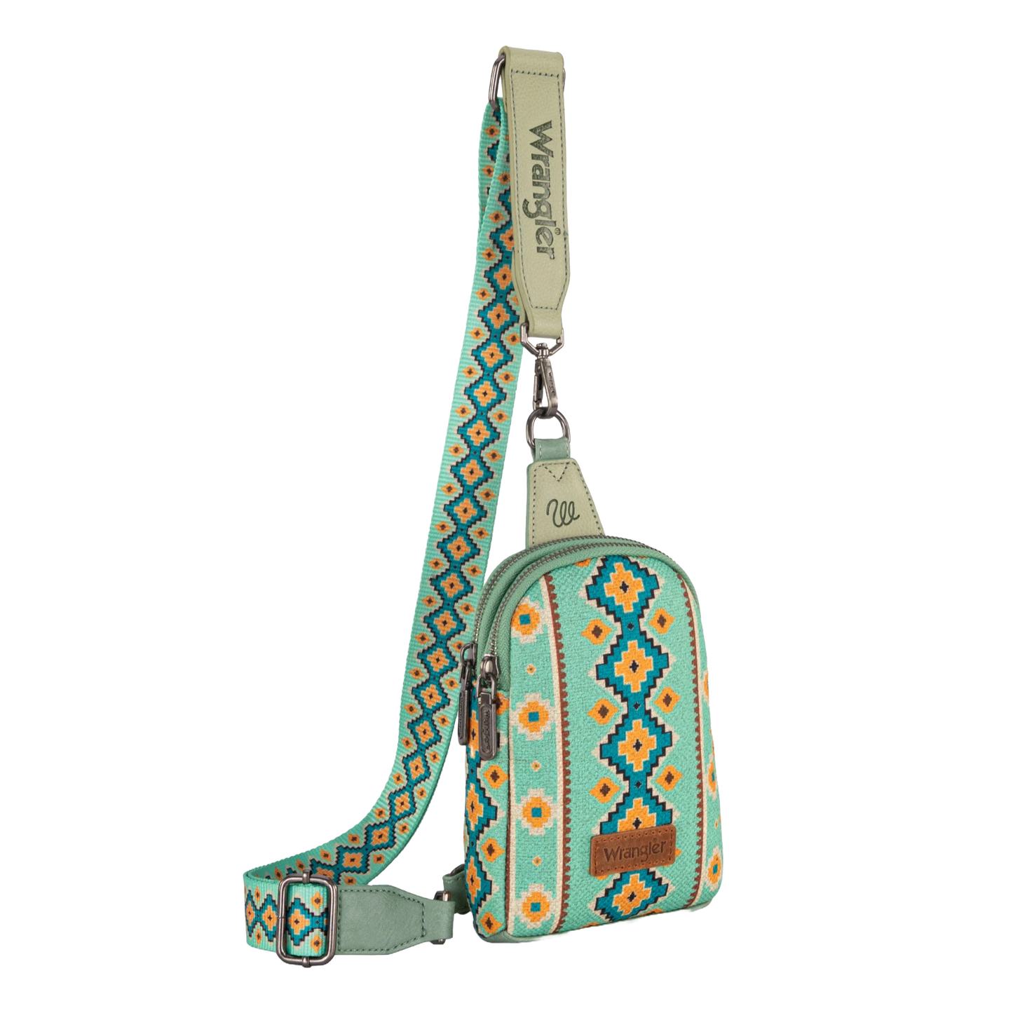 Wrangler Ladies Aztec Light Green Sling Crossbody Bag WG2205-210LGN