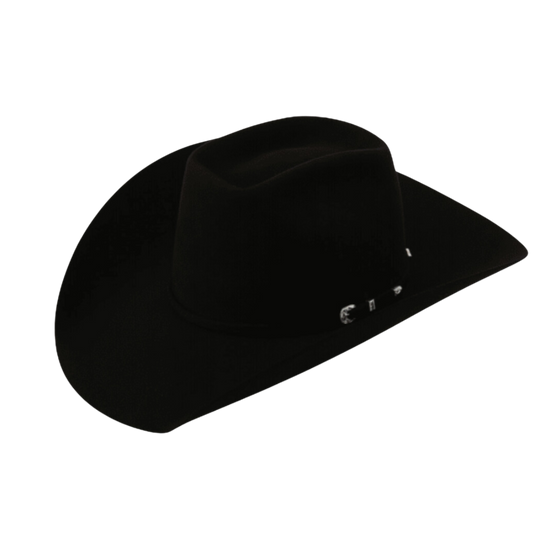 American Hat Co 7X Open Crown Black Felt Hat 7X-BLK