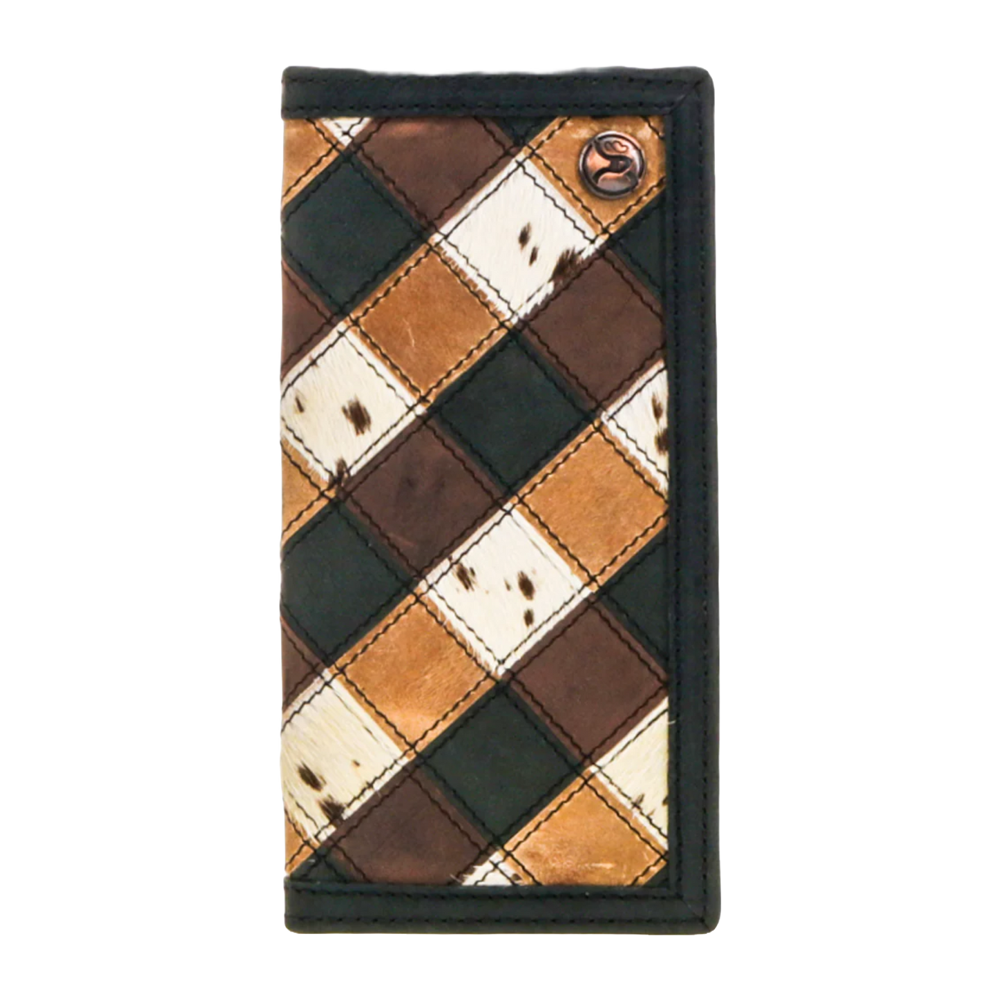 Hooey Smackdown Patchwork Western Black & Brown Wallet RW009-BRBK