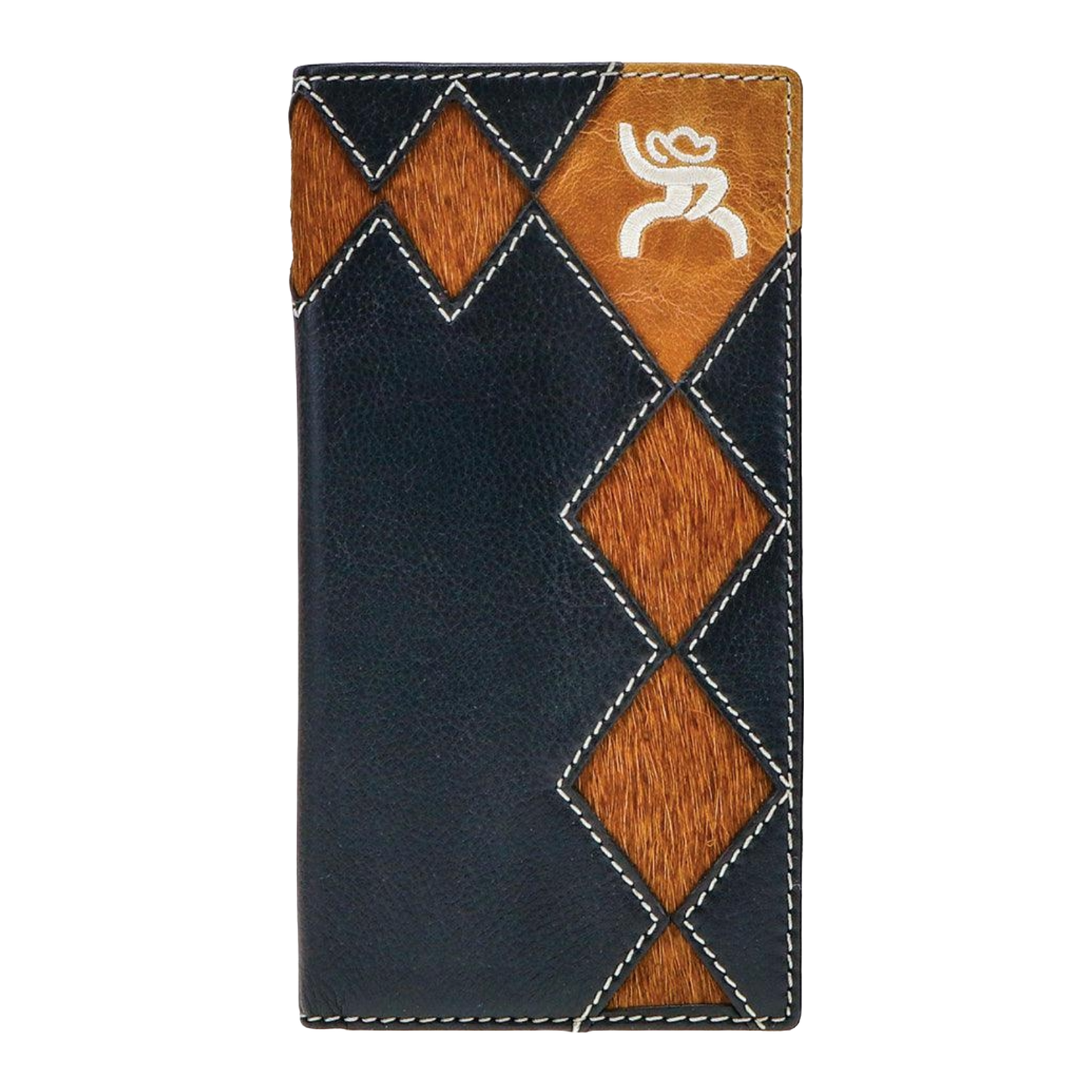 Hooey Roughy Crazy Horse Black & Brown Western Wallet RW004-BKBR