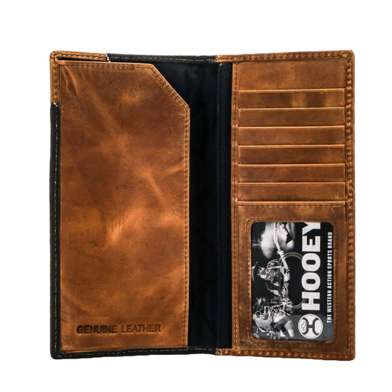Hooey Roughy Crazy Horse Black & Brown Western Wallet RW004-BKBR