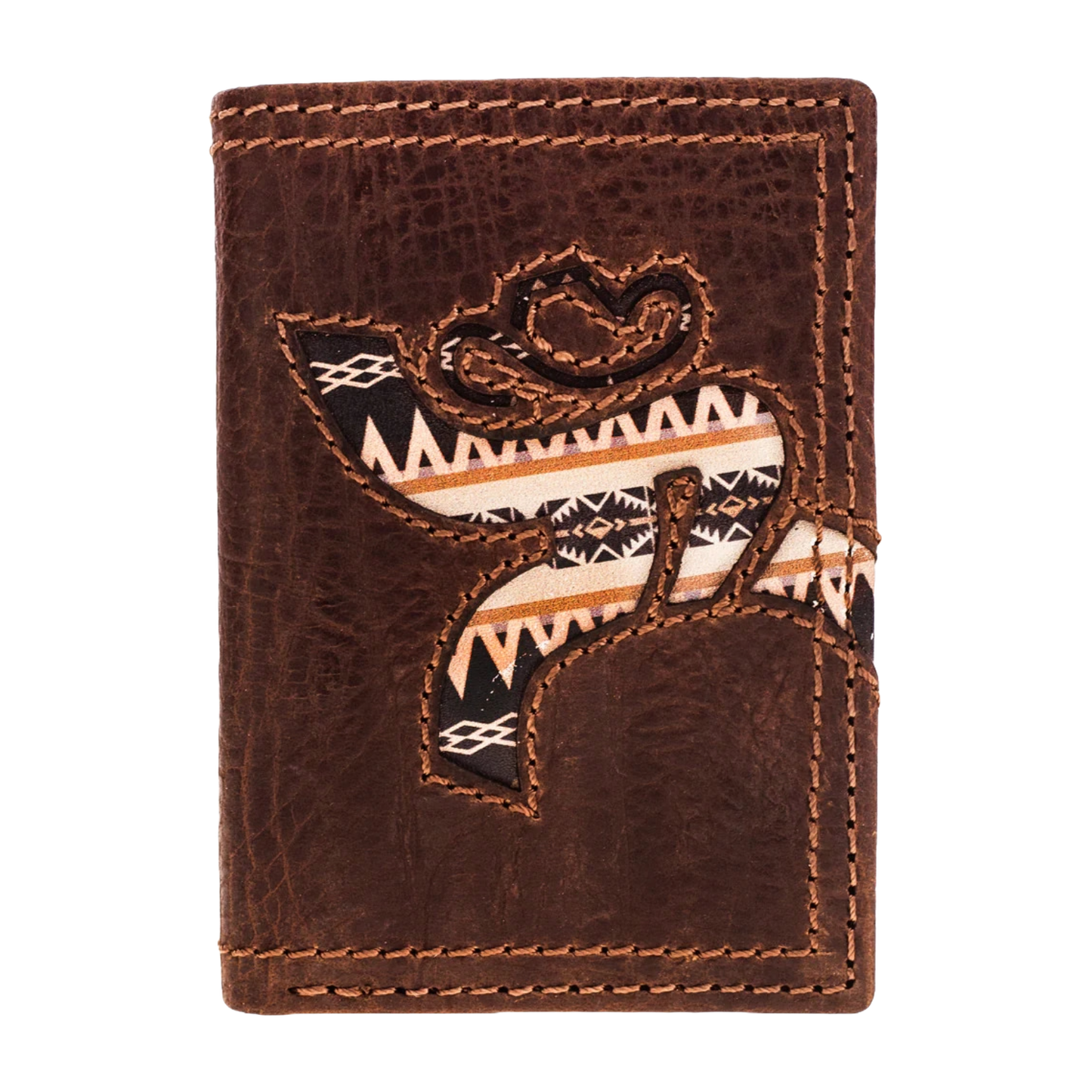 Hooey Strap Aztec Dark Brown Trifold Wallet RTF011-BRAZ