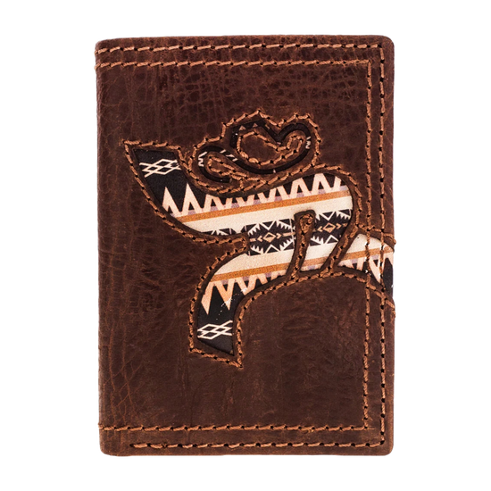 Hooey Strap Aztec Dark Brown Trifold Wallet RTF011-BRAZ