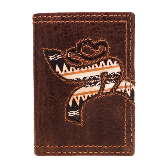 Hooey Strap Aztec Dark Brown Trifold Wallet RTF011-BRAZ