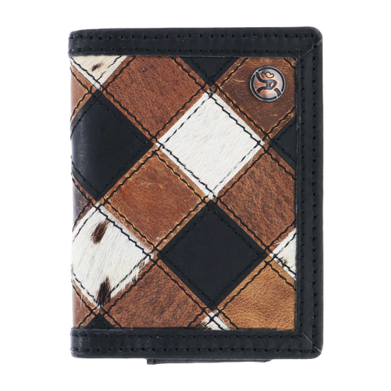 Hooey Smackdown Patchwork Western Black & Brown Bifold Wallet RFW009-BRBK