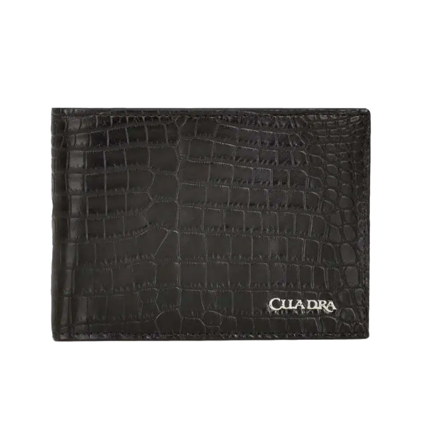 Cuadra Men's Black Niloticus Stitched Wallet DU477