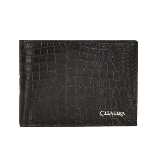 Cuadra Men's Black Niloticus Stitched Wallet DU477