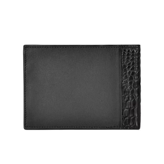 Cuadra Men's Black Niloticus Stitched Wallet DU477