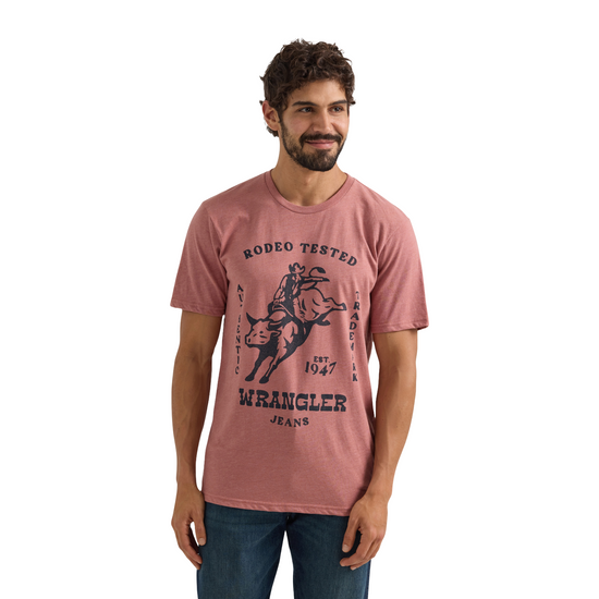 Wrangler Men's Western Rodeo Graphic Rose Heather T-Shirt 112350033