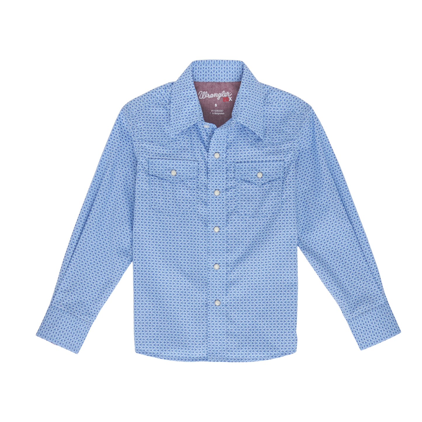 Wrangler Youth Boy's 20X Competition- Advanced Comfort Blue Shirt 112352267