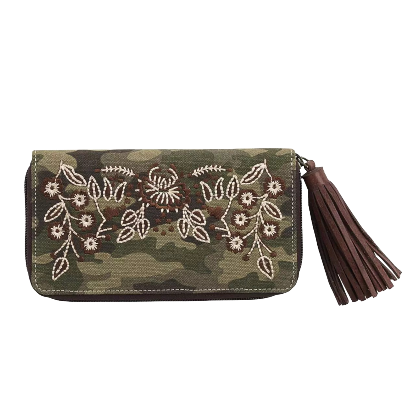 Nocona Camo Flower Embroidered Brown Clutch N770009302