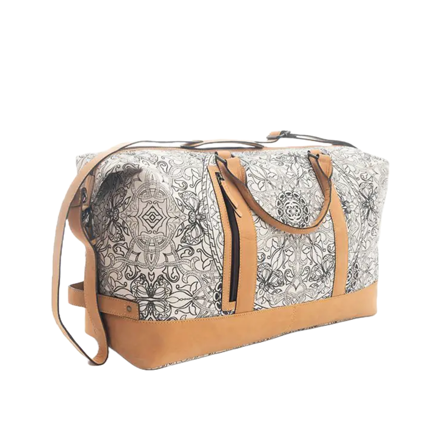 Myra Bag Ladies Paledonia Medallion Cream & Black Duffle Bag S-9795